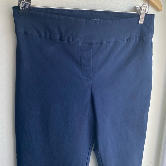 MARGARET M Slimming Pants Navy Ankle Dress Office Pull On Size Large Stretch - Picture 2 of 5